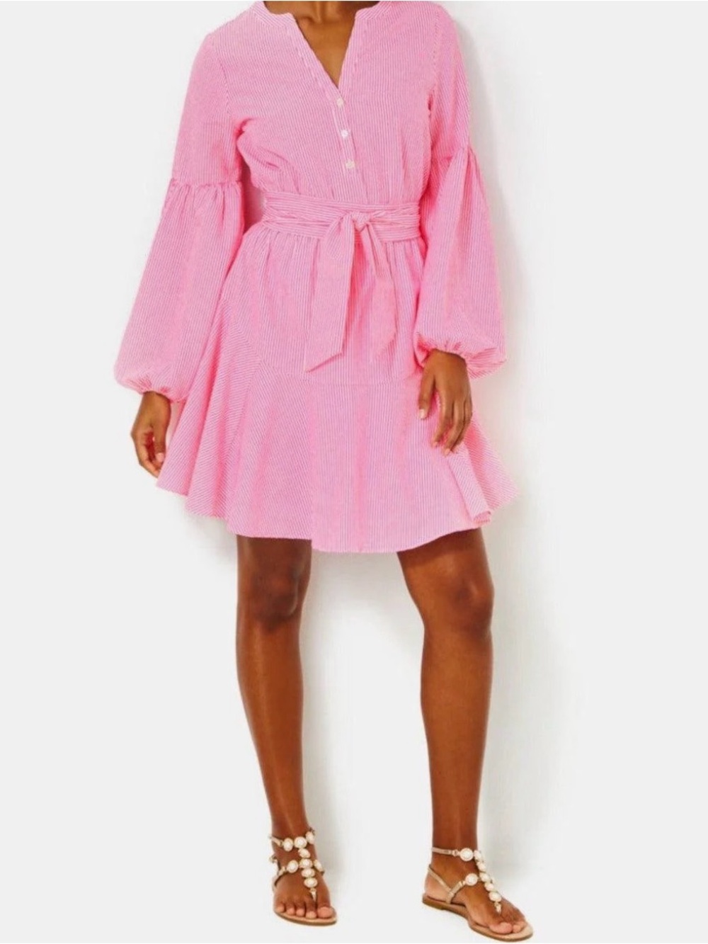 Lilly Pulitzer Pink Long Sleeve Fit-and-Flare Dress